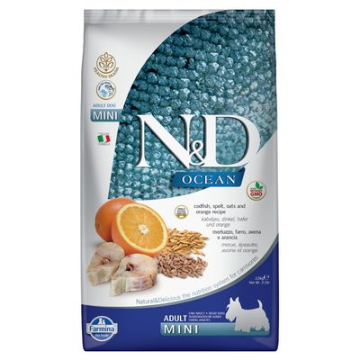 Farmina N&D Ocean gesundes Getreide Kabeljau & Orange Adult Mini