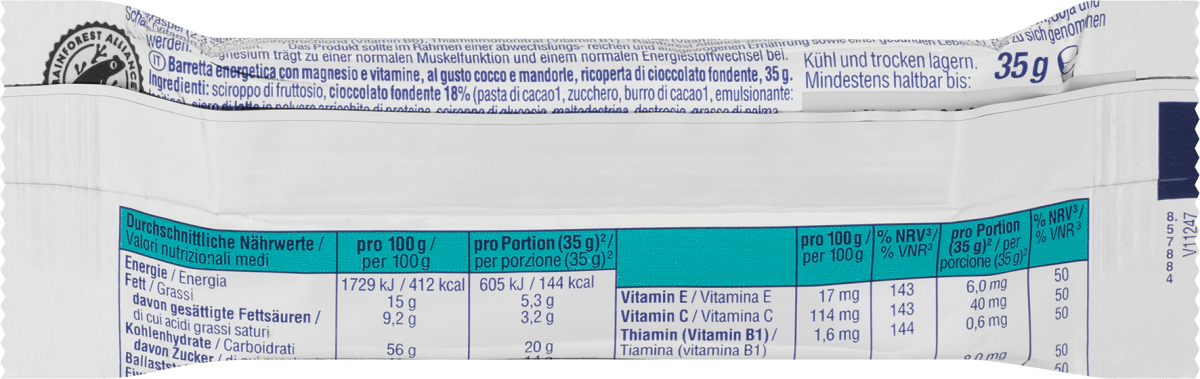 Energieriegel, Kokos Mandel Geschmack, 35 g