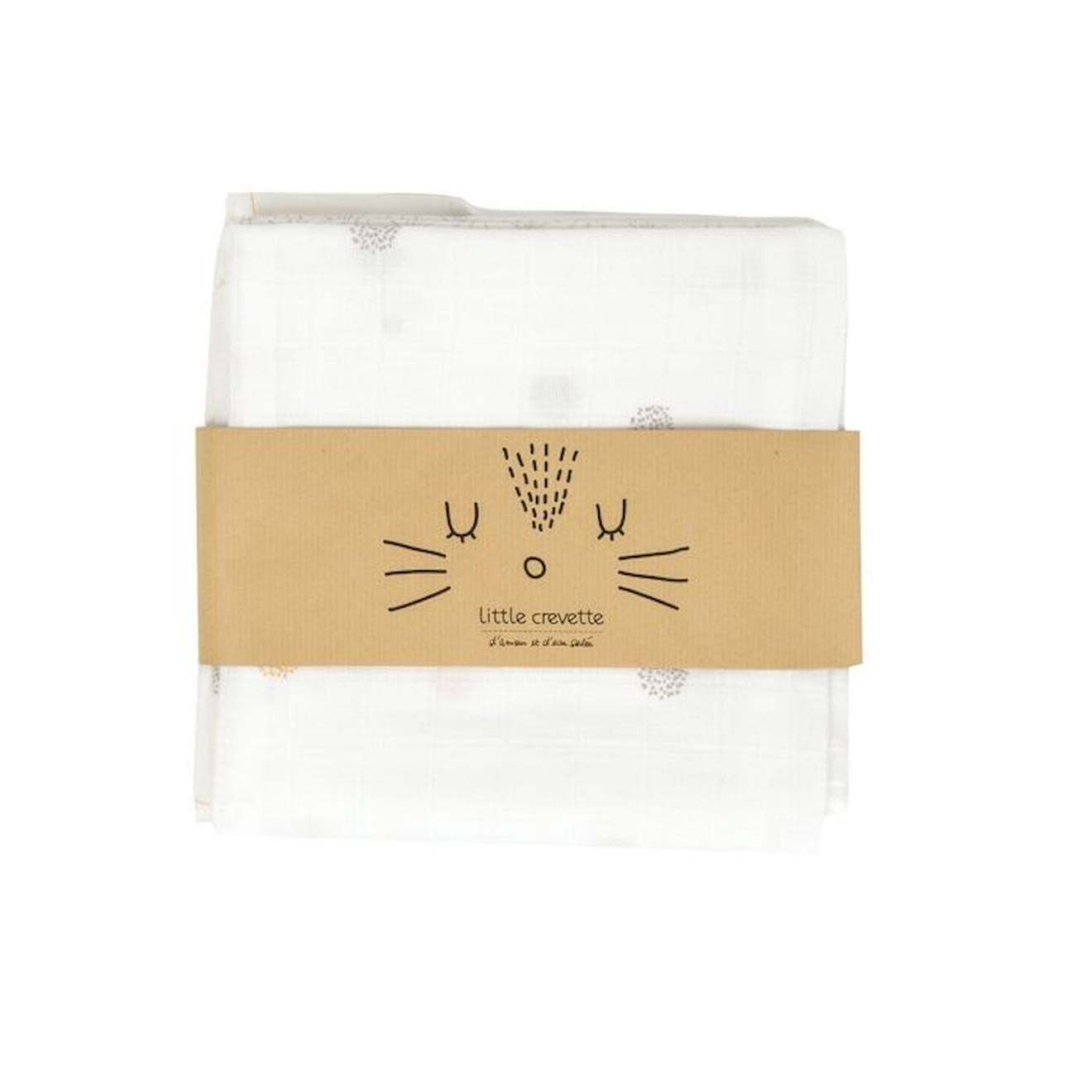 Lot de 3 langes en coton bio* Pompom beige