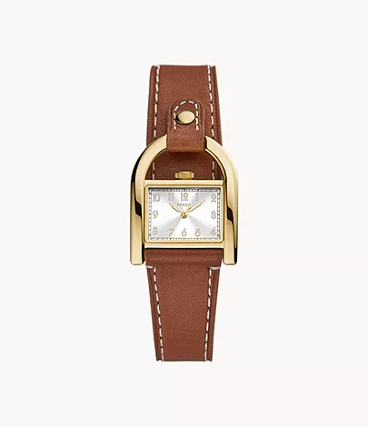 Fossil Uhr Harwell 3-Zeiger-Werk Leder mittelbraun