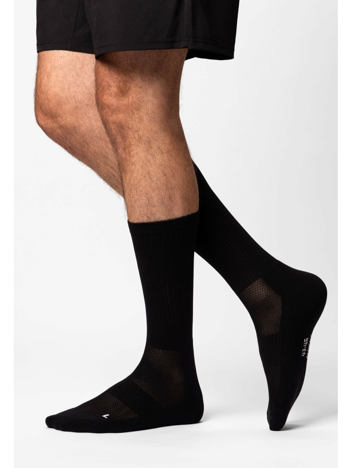 SNOCKS Hohe Laufsocken 4 Paar in Schwarz günstig kaufen