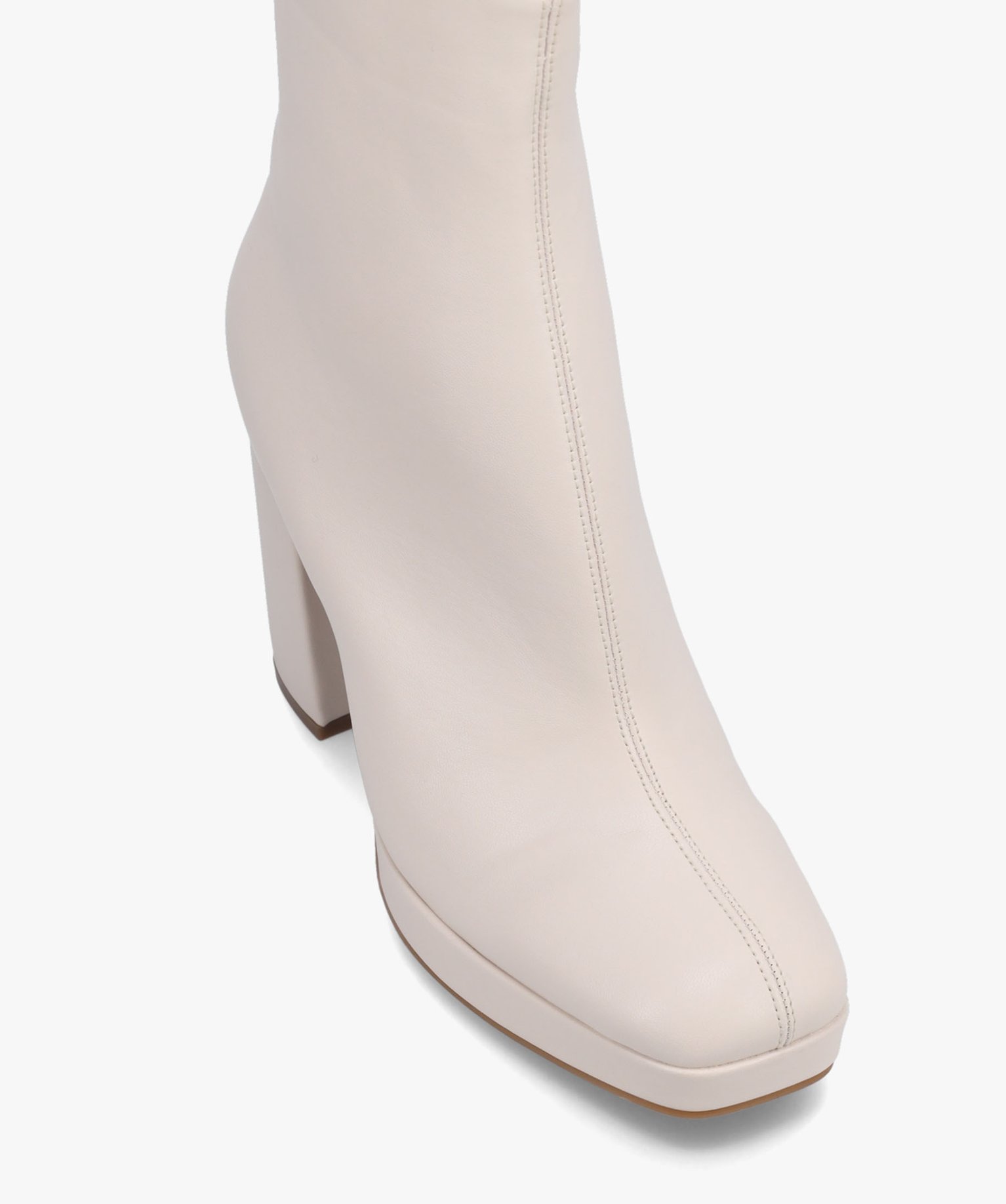 Boots femme unies à talon et bout carré – Claudia Ghizzani beige | GEMO