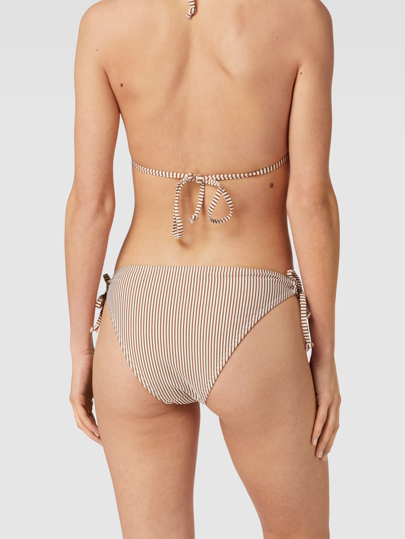 Bikini-Slip mit Streifenmuster Modell 'Striba Bibi' in hellbraun