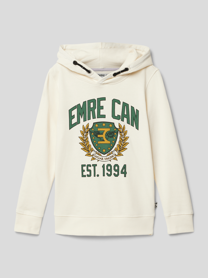 Hoodie mit Motiv-Print Modell 'NOLLEGE' in offwhite