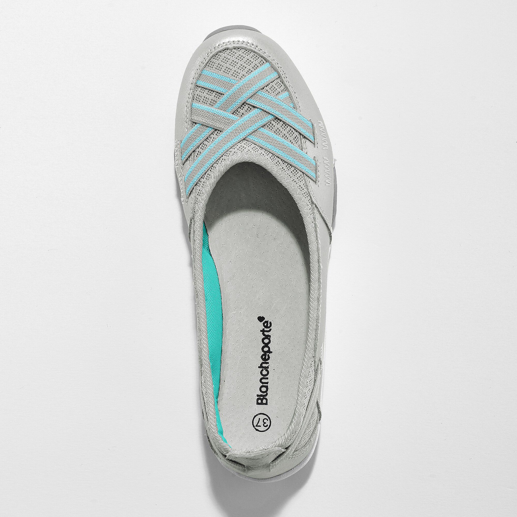 Ballerines souples cuir et textile aéré bandes élastiquées