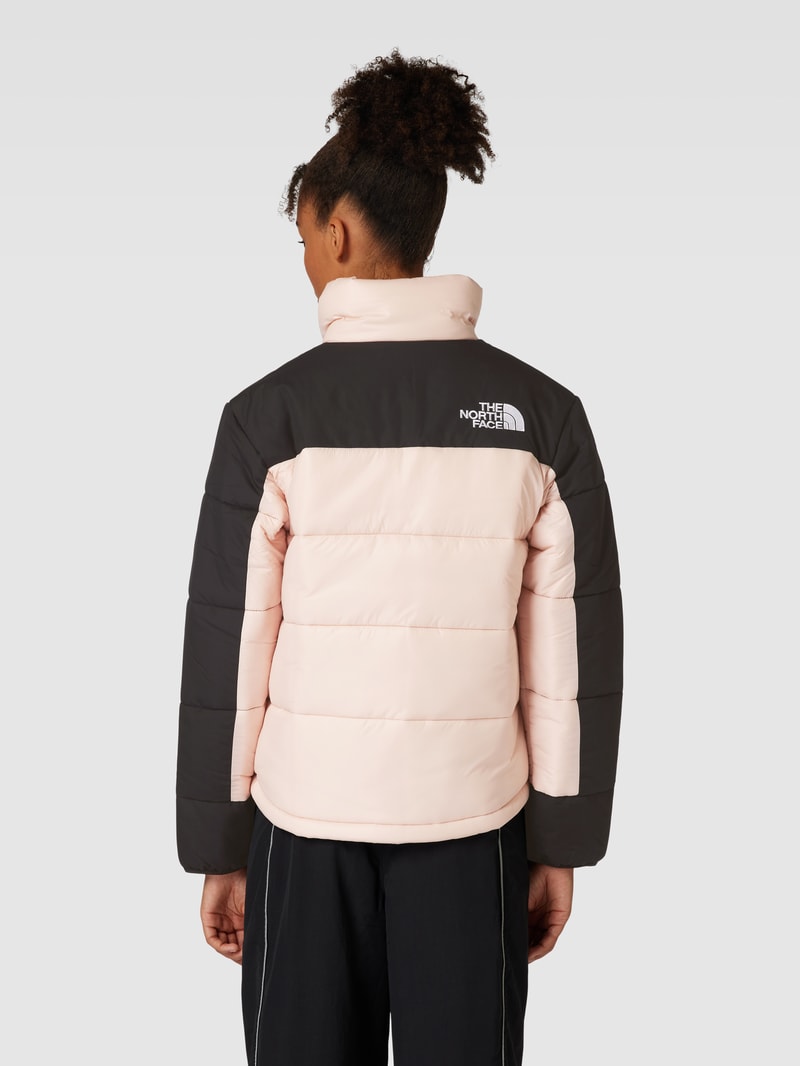 Steppjacke mit Label-Print in pink