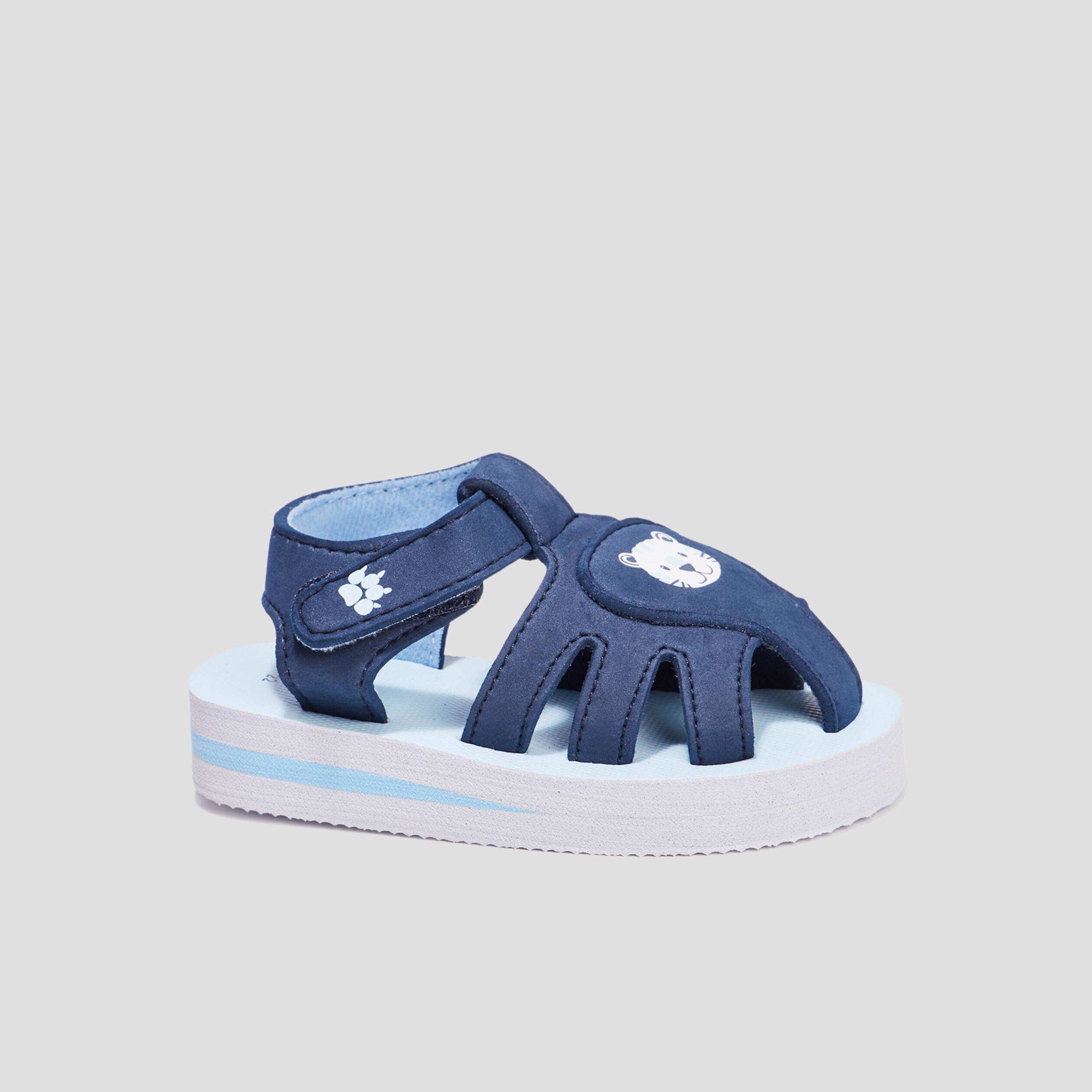Sandales de plage à scratchs bleu bébé garçon | La Halle