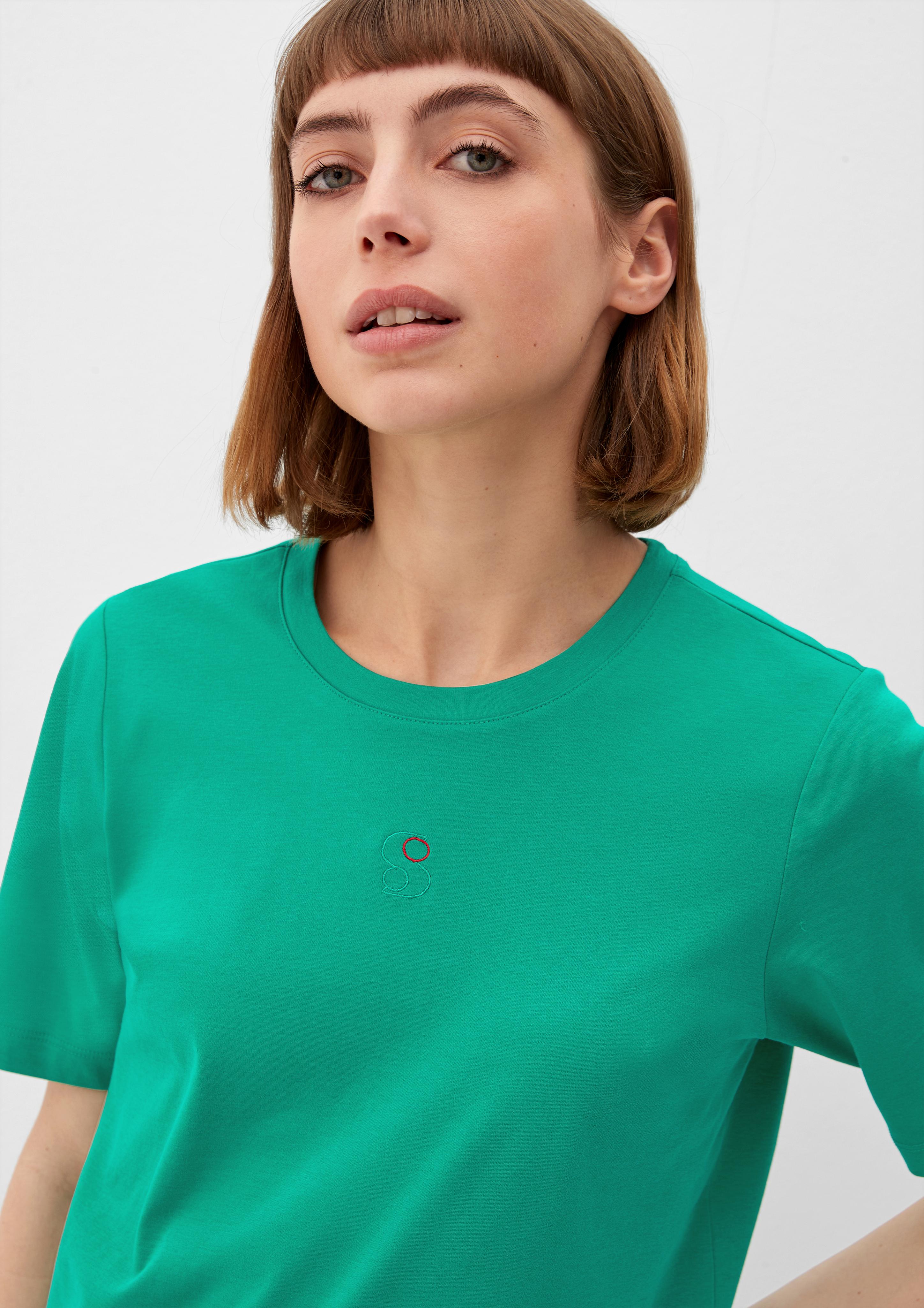 T-Shirt mit Logostickerei  2132978-7646