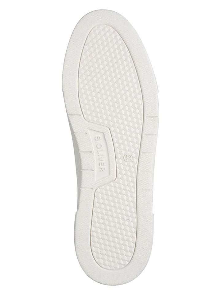 s.Oliver Leder-Sneakers in Weiß günstig kaufen
