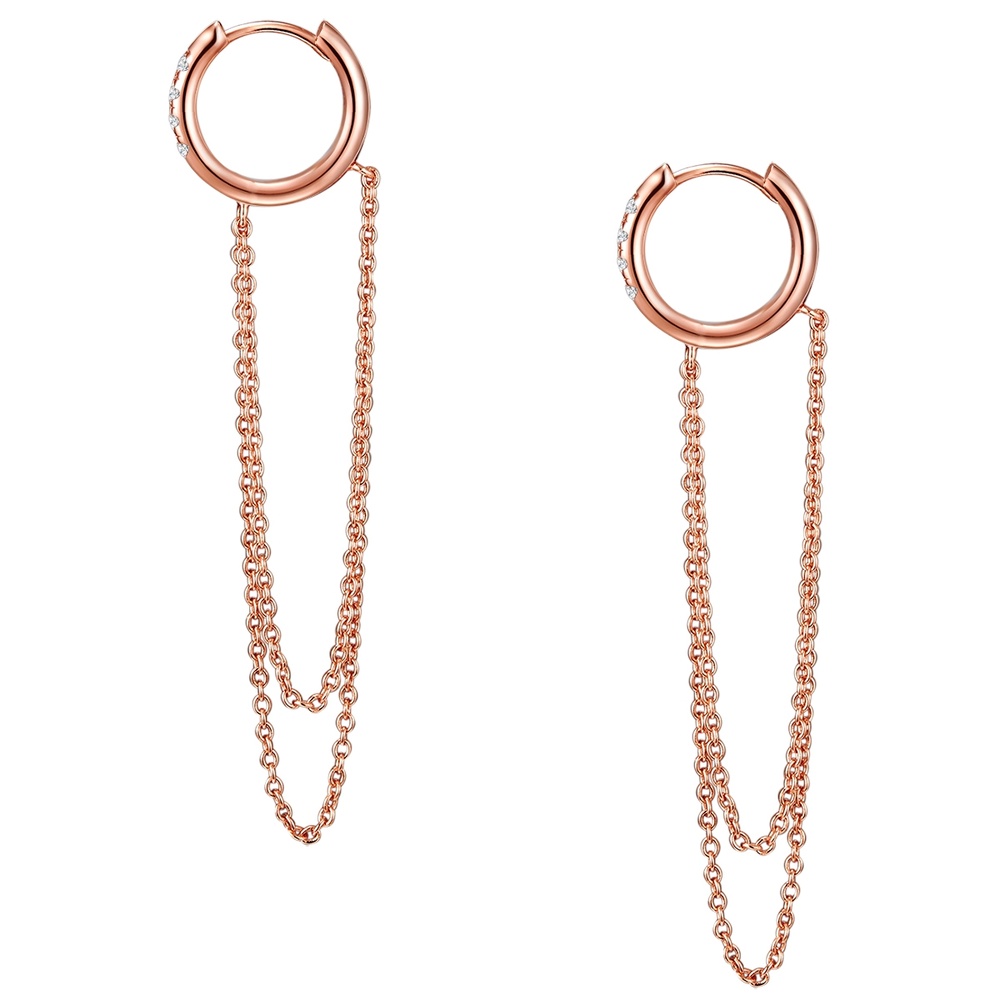 Glanzstücke München Créoles en argent Argent sterling Oxyde de zirconium (CZ) en Or rose Boucles d'oreilles