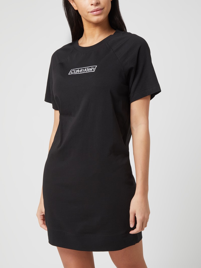 Schlafshirt mit Logo in schwarz