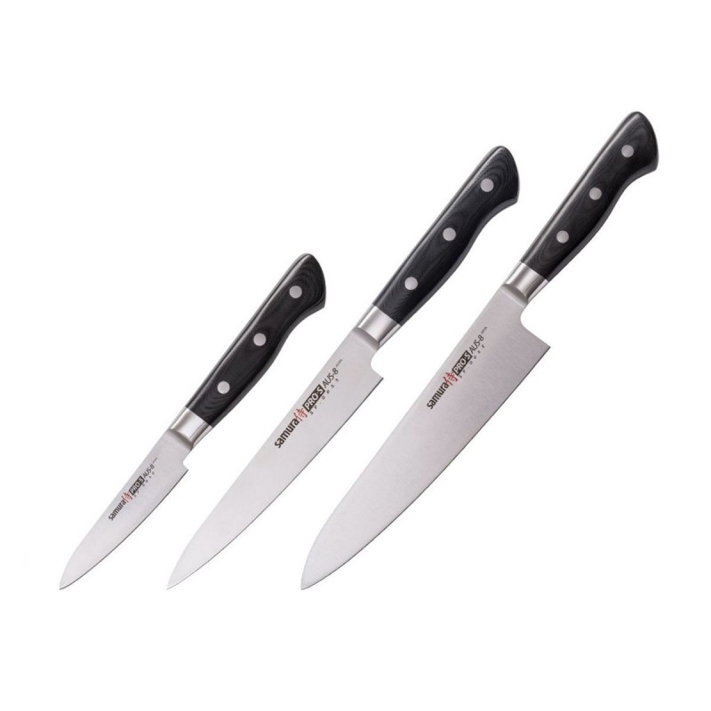 Samura PRO-S Set 3 Stück (Kochmesser - Filetiermesser - Pelucchino) Geschenkbox