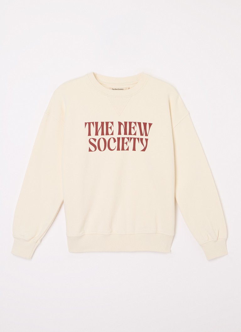 „The New Society“ megztinis su logotipo spauda