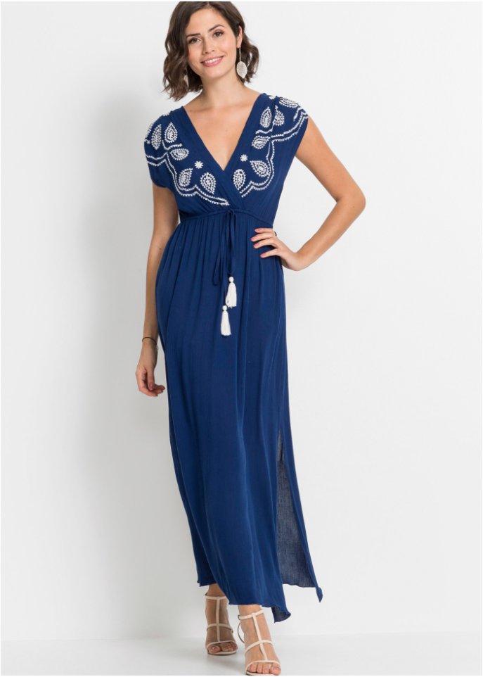 Maxikleid mit Stickerei
