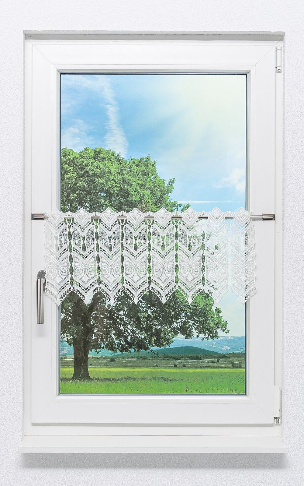 Scheibengardine Spitze, Plauener Spitze®, (1 St), transparent, HxB 30x40cm