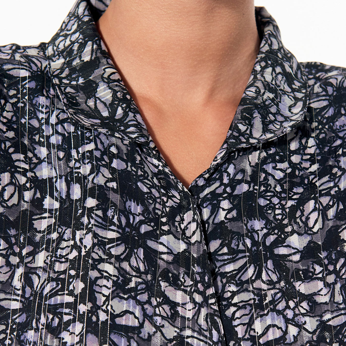 VOGUE  Robe bleue fleurie Femme en 100% polyester recyclé