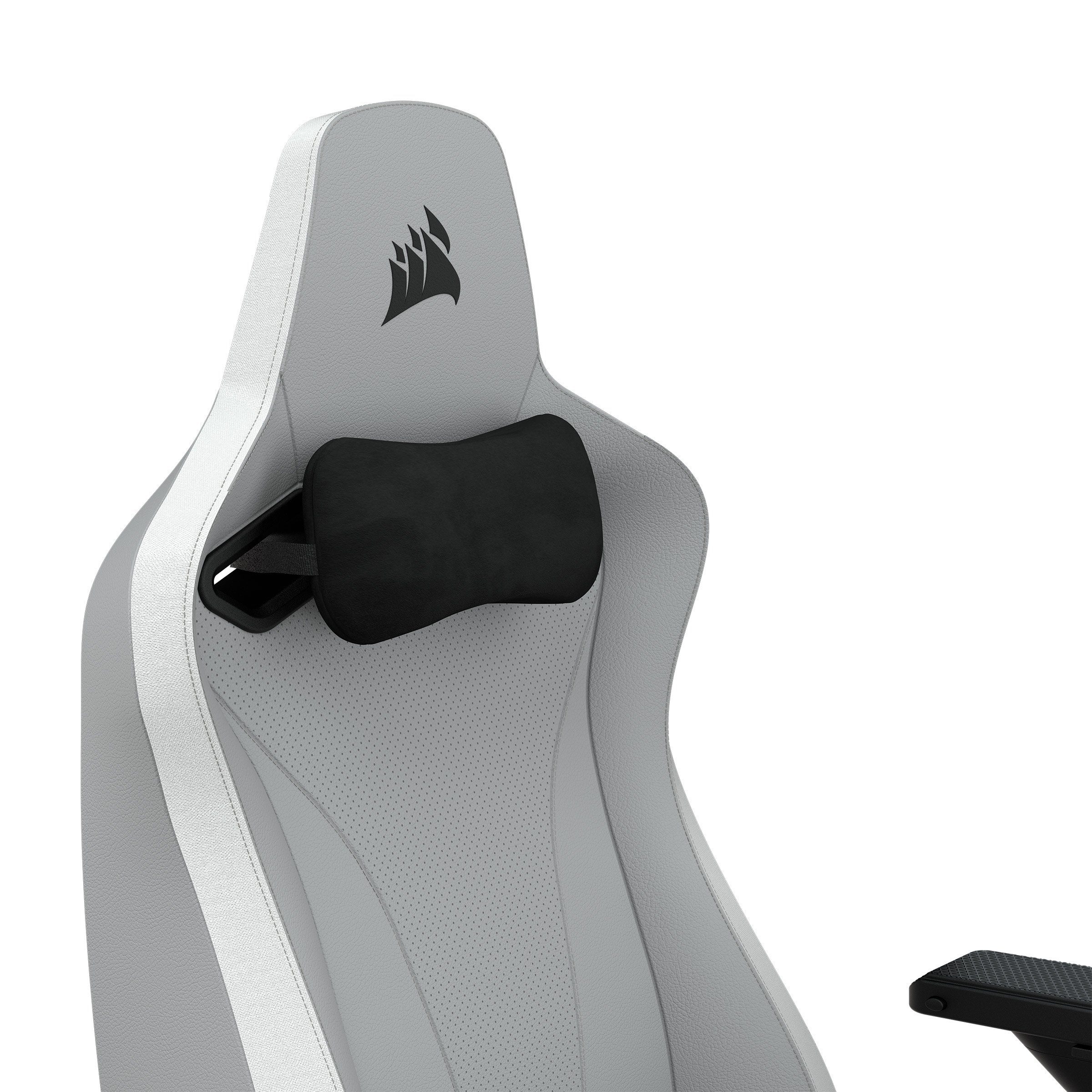 Corsair Gaming-Stuhl TC200 Leatherette Gaming Chair, Standard Fit, Light Grey/White