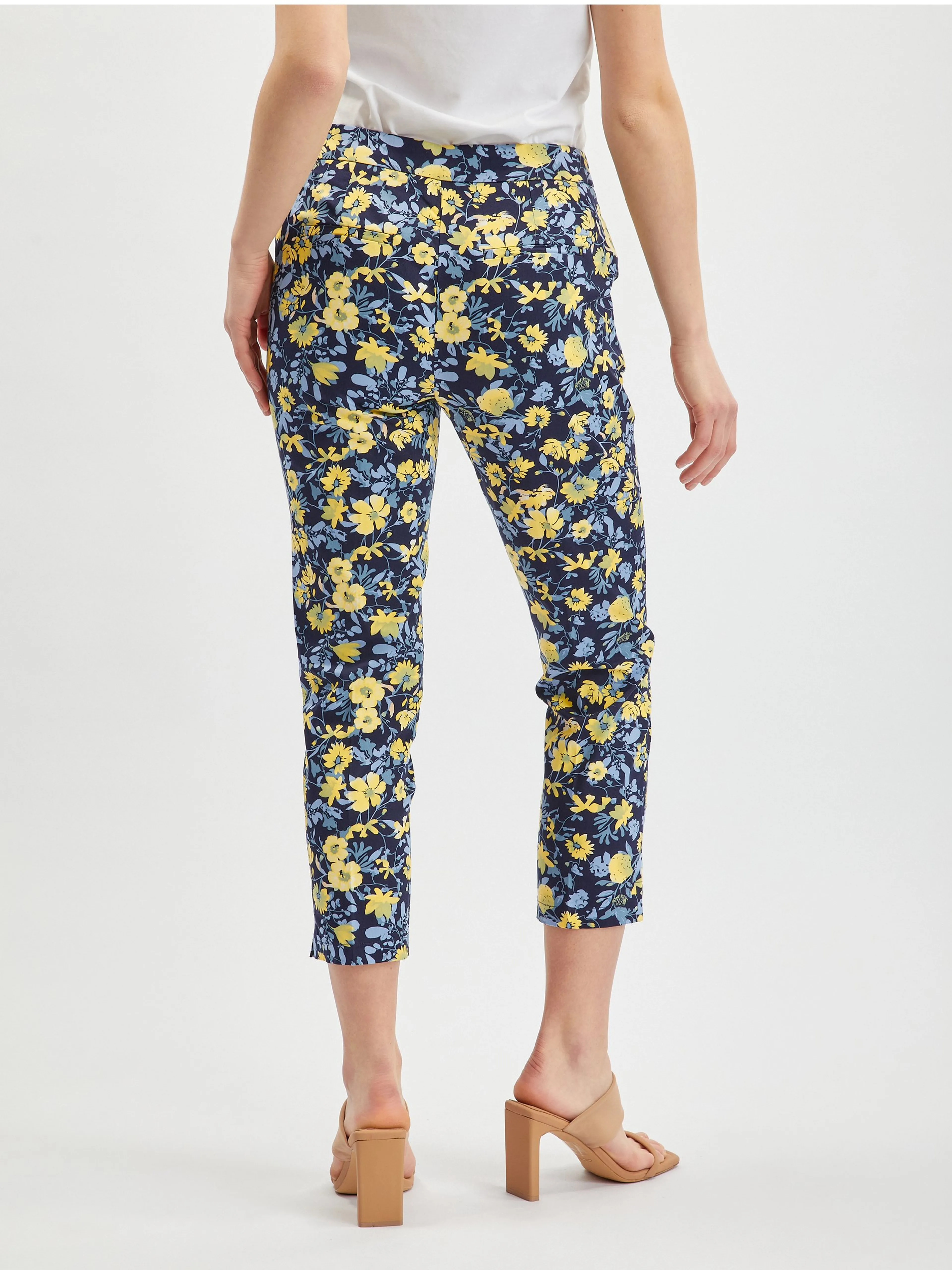 Gelbe und blaue geblümte Hose für Damen ORSAY