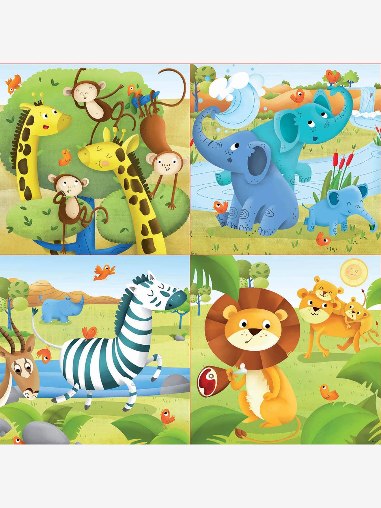 Educa 4er-Set Puzzles mit Wildtieren, 12-25 Teile EDUCA - mehrfarbig