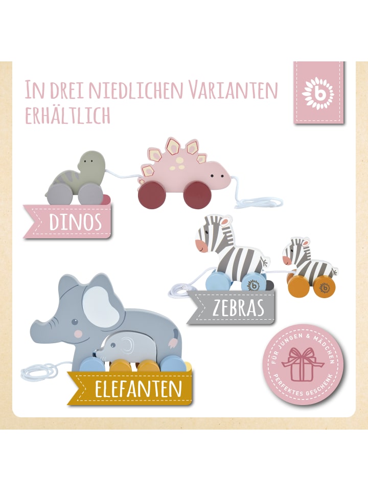 Bieco Spielwaren Nachzieh Dinos Holz Paul und Lisa - ab 12 Monate in Mehrfarbig günstig kaufen onesize