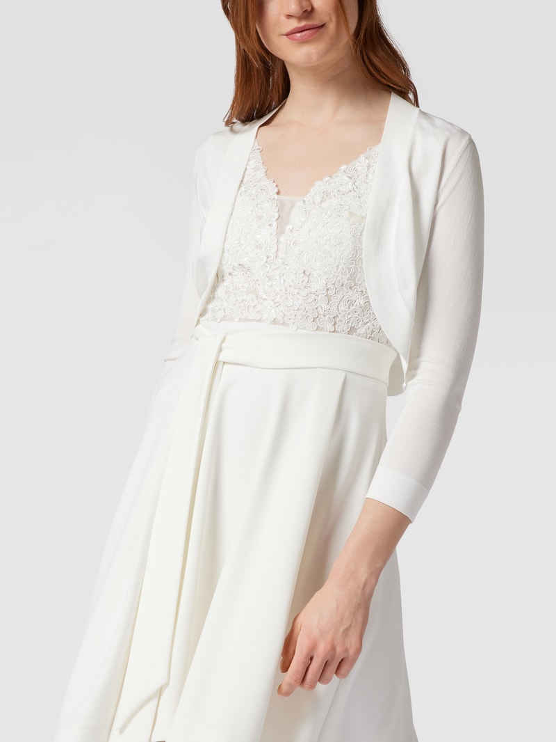Bolero mit Schalkragen in offwhite meliert