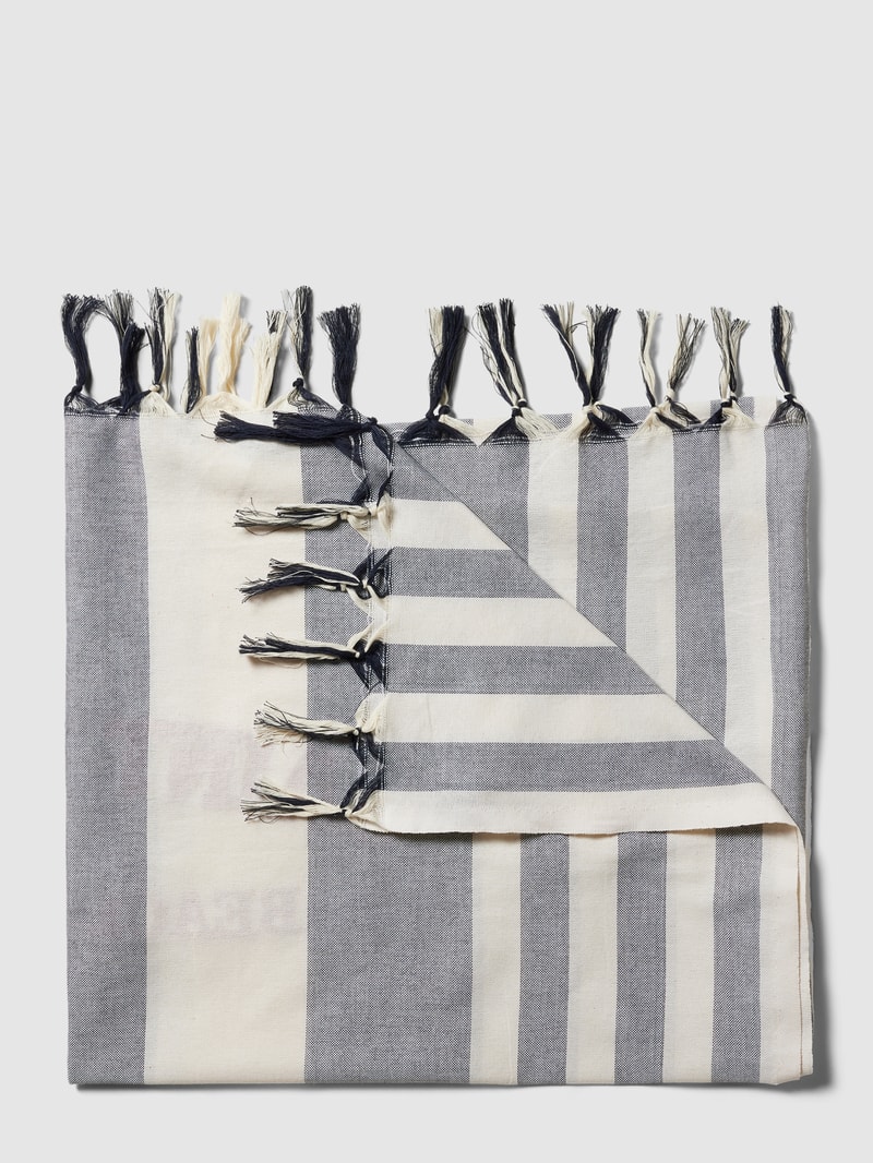 Strandtuch mit Allover-Muster Modell 'FOUTAS' in marineblau