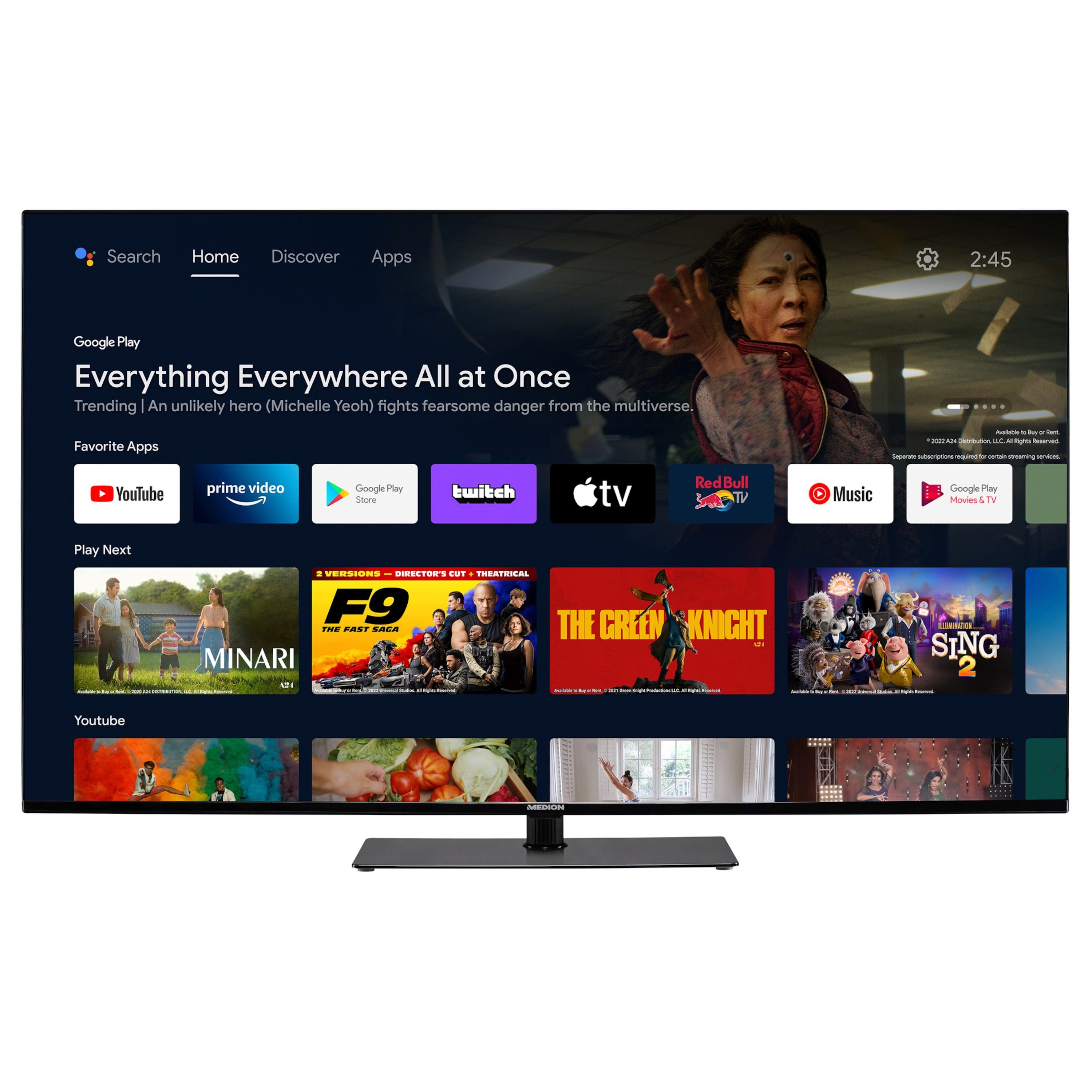 Medion® MD31477 LCD-LED Fernseher (127.5 cm/50.2 Zoll, 4K Ultra HD, Android TV, 60Hz, MD31477)