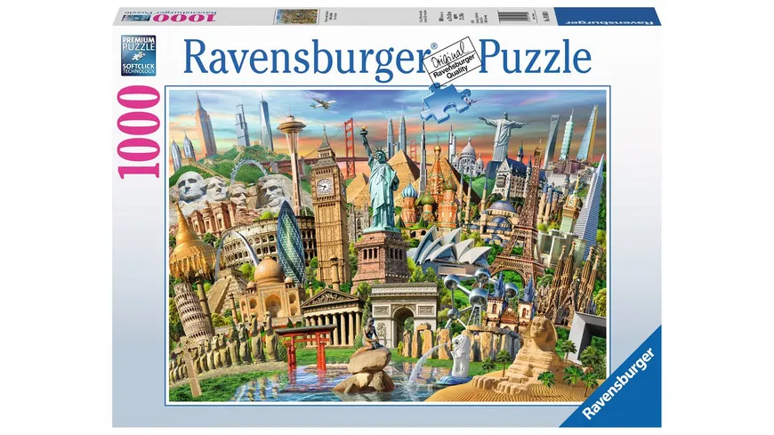 Ravensburger Puzzle - Sehenswürdigkeiten weltweit, 1000 Teile