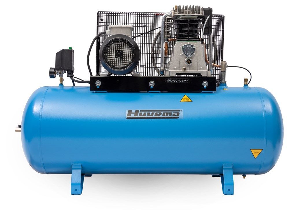 Huvema 21292 kileremdrevet stempelkompressor med oljesmøring 400 V - 270 liter - 4,0 kW