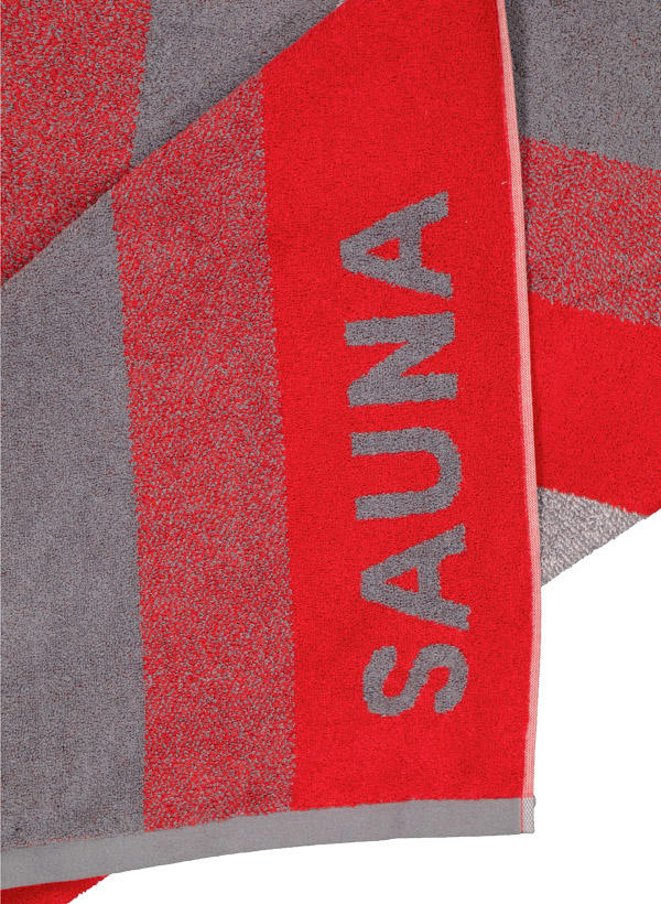 LASA, Saunatuch, 85 x 200 cm, grau-rot