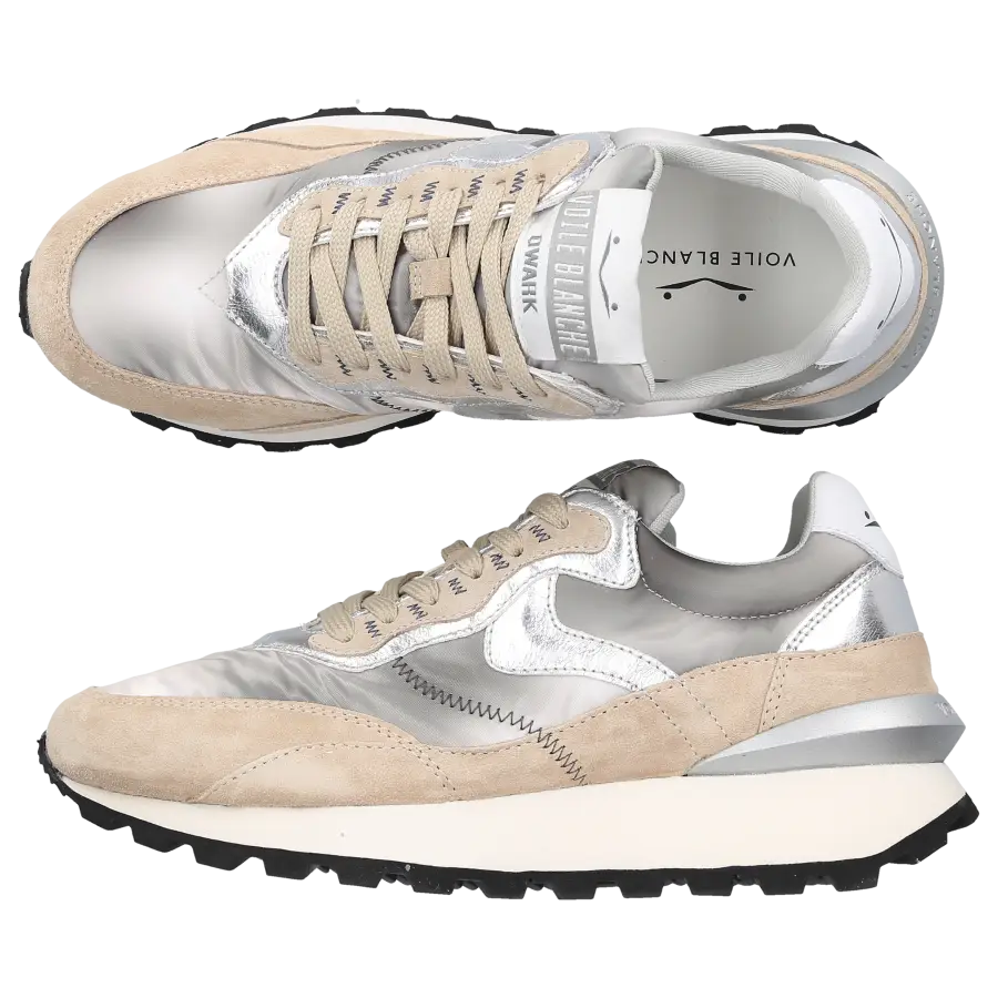 VOILE BLANCHE - Sneaker low QWARK Veloursleder Nylon - beige