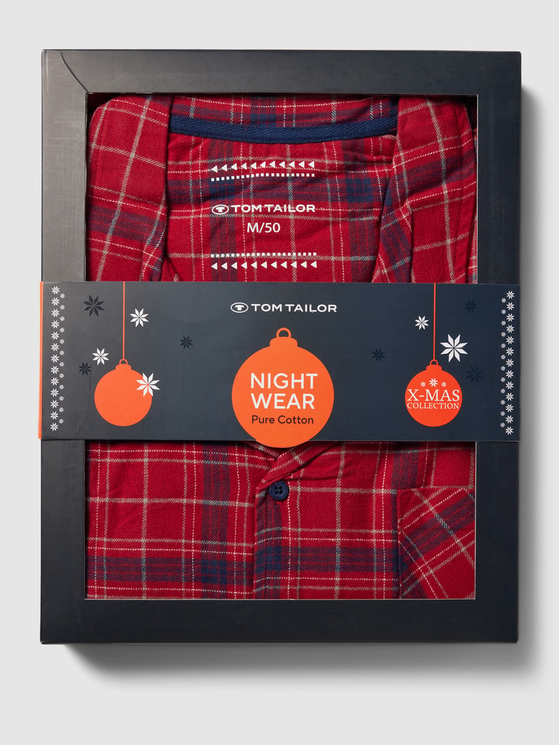 Pyjama mit Tartan-Karo Modell 'XMAS' in rot