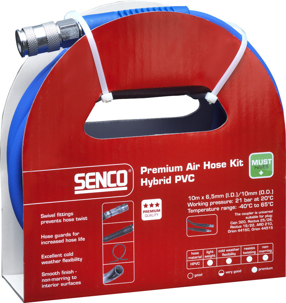 Senco PRSE-AFN0036EU - AC19306BL Kompressor 6 l, 8 bar + Luftschlauch 10 m