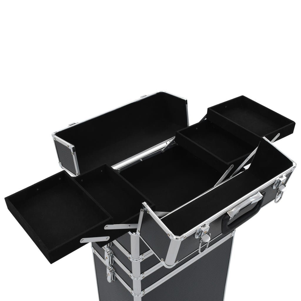 vidaXL Kosmetik-Koffer Kosmetikkoffer Aluminium Schwarz