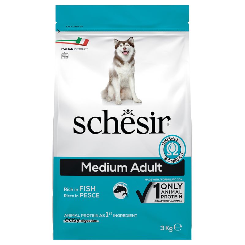 Schesir Dog Medium Adult mit Fisch