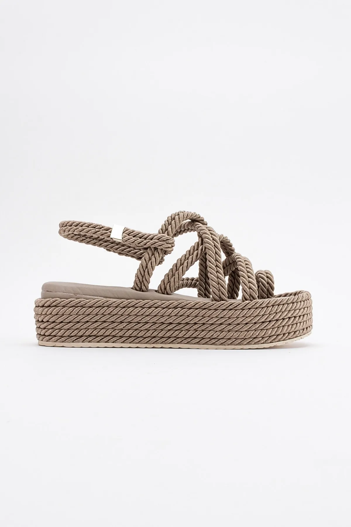 LuviShoes  Juney Dunkelbeige Damensandalen