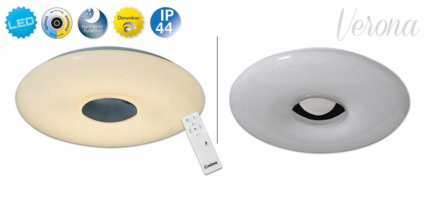 näve LED Deckenleuchte VERONA, Dimmfunktion, Farbwechsel, Nachtlichtfunktion, LED fest integriert, Kaltweiß, Warmweiß, LED Deckenlampe