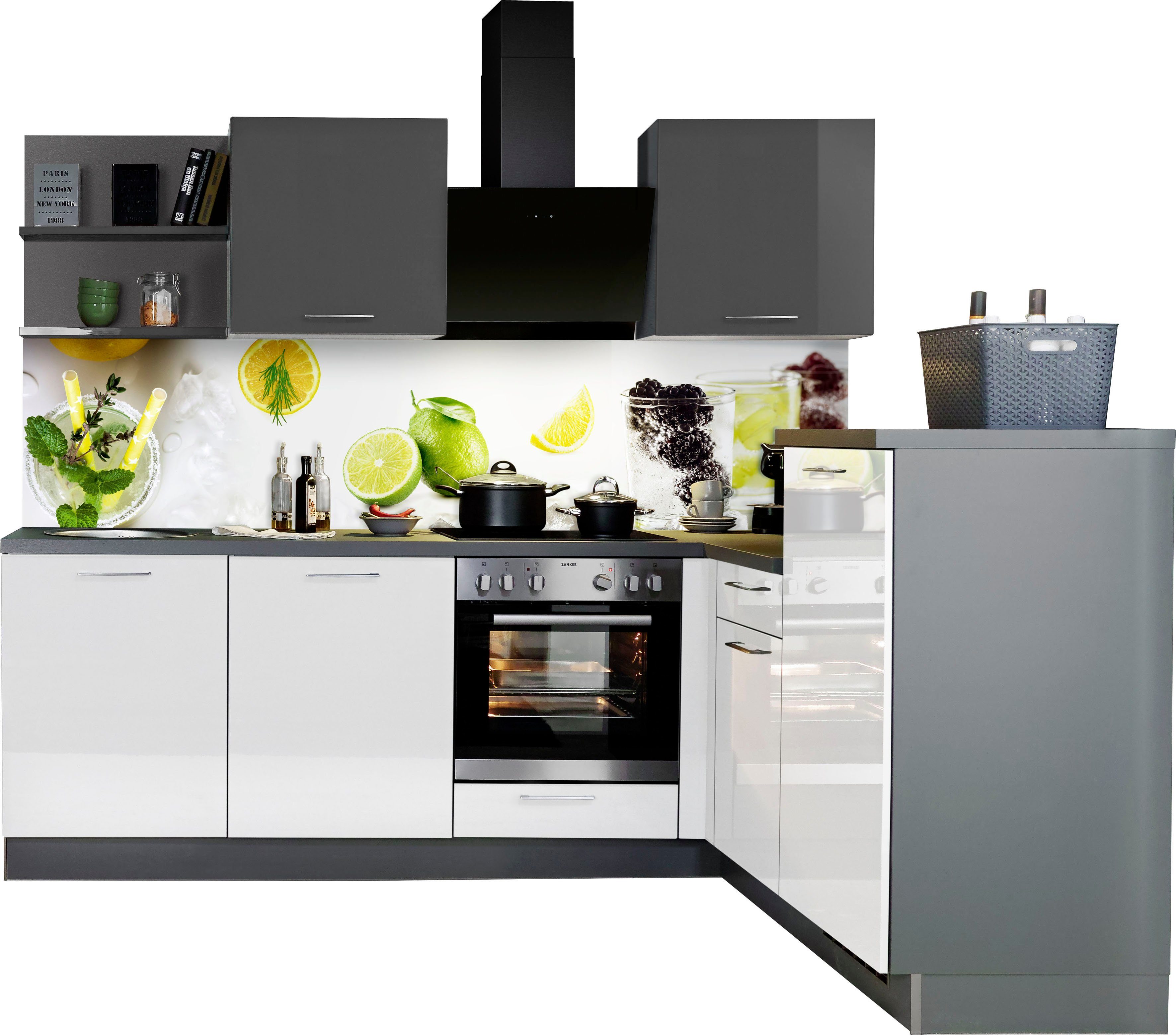 Express Küchen Winkelküche Jena, vormontiert, mit Soft-Close-Funktion, Stellbreite 245 x 175 cm