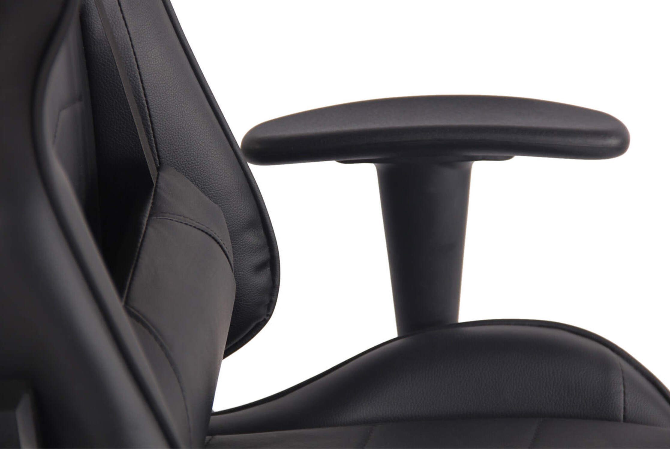 TPFLiving Gaming-Stuhl Mirage mit bequemer Rückenlehne - höhenverstellbar und 360° drehbar (Schreibtischstuhl, Drehstuhl, Gamingstuhl, Racingstuhl, Chefsessel), Gestell: Kunststoff schwarz - Sitzfläche: Kunstleder schwarz/schwarz