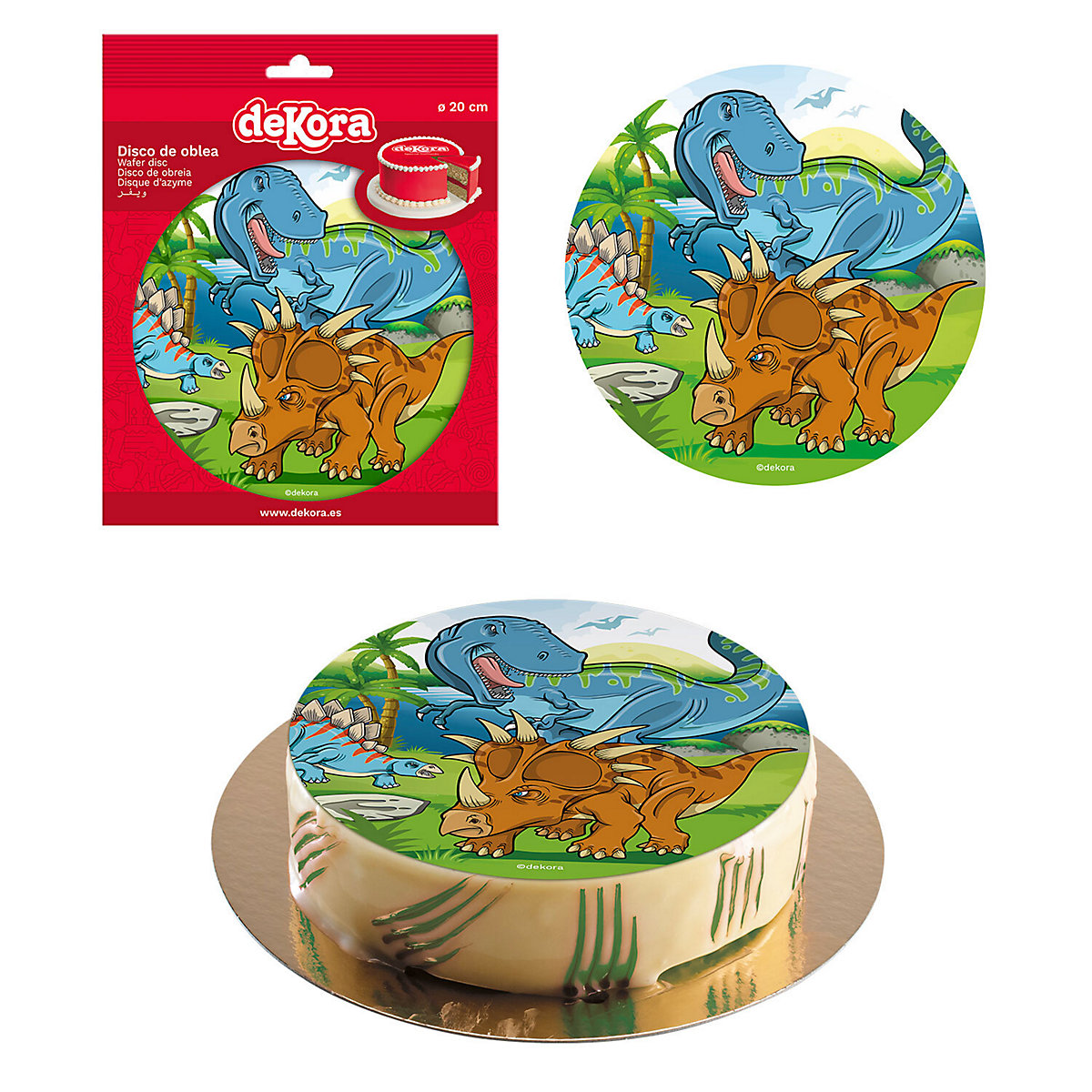 Essbare Tortenaufleger Dinosaurier 20cm