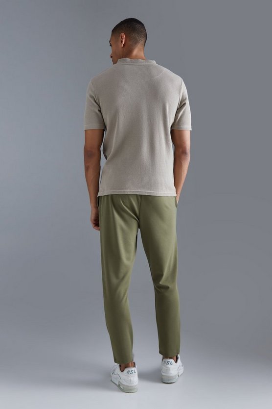 Slim-Fit Poloshirt in Waffeloptik