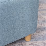HOMCOM Kindersessel Kindersofa mit dickem Schaumstoff und dicken Sitzkissen Kindercouch Stuhl Liegesofa mit Anti-Rutsch-Füßen für 3-8 Jahre Kinder Holz Leinen Schaumstoff Blau 49x45x44,5 cm