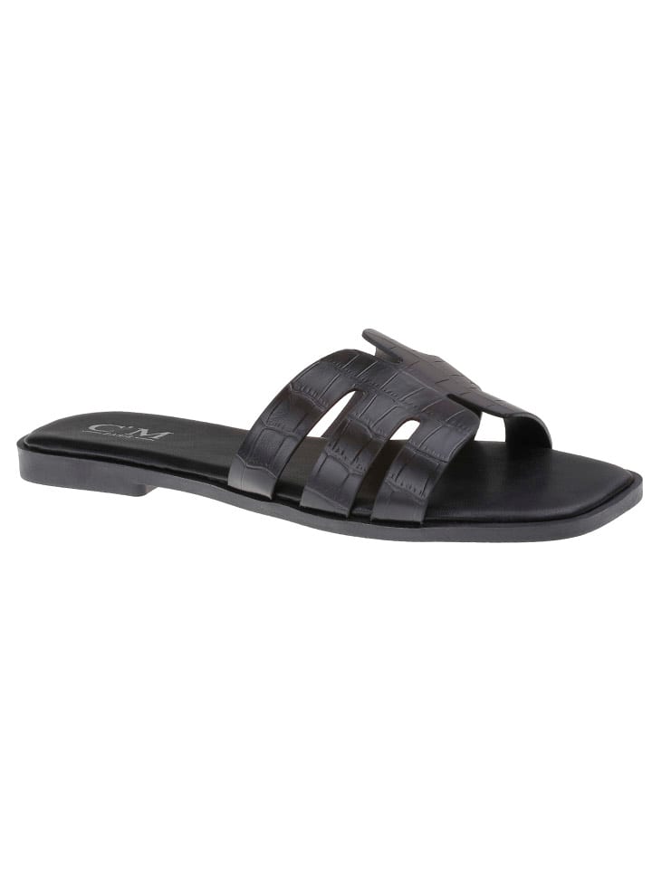 C'M Pantoletten in Schwarz günstig kaufen