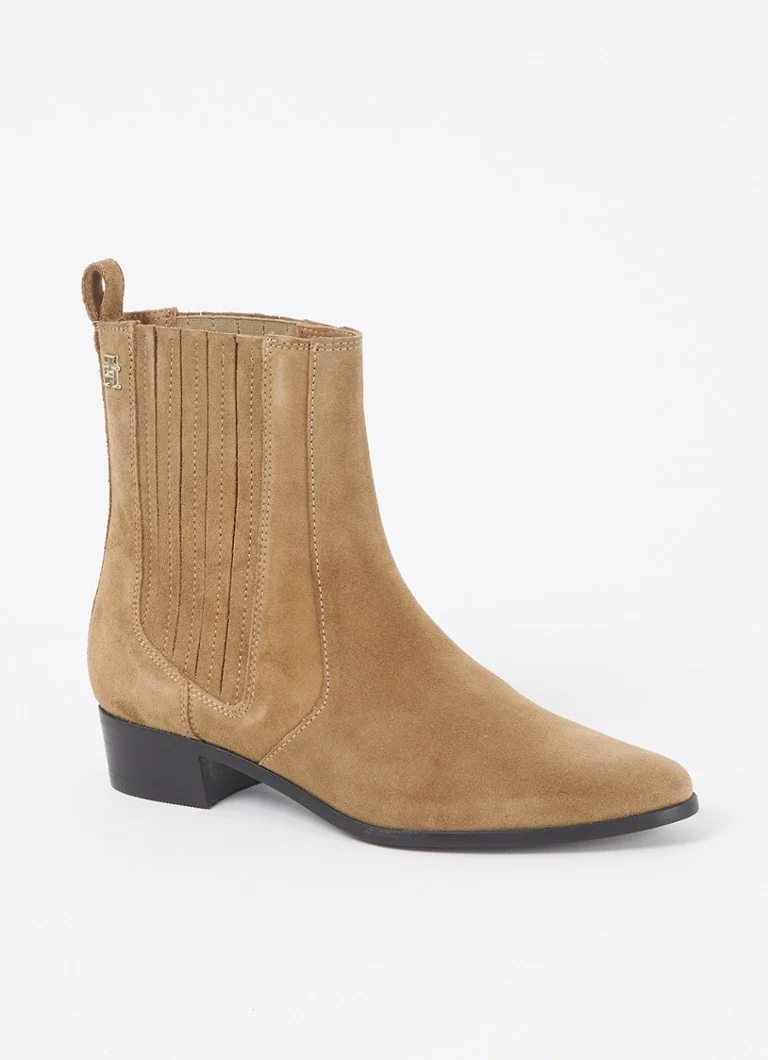 Ghete Tommy Hilfiger din piele întoarsă cu logo