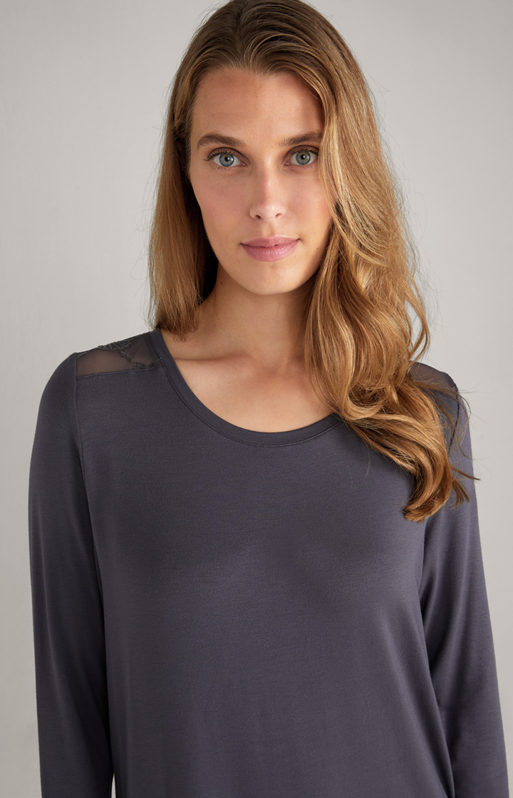 Lounge-Longshirt in Anthrazit