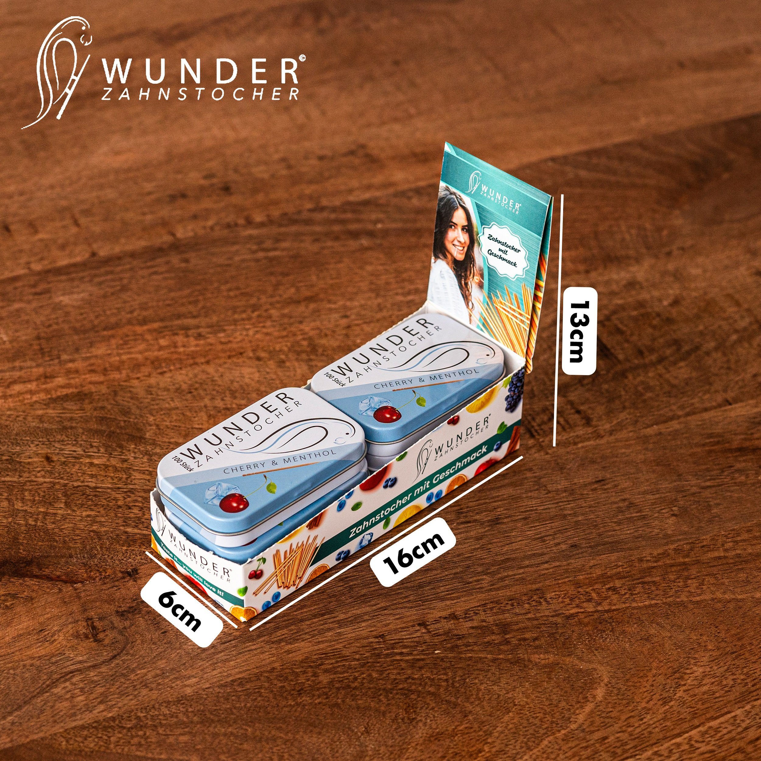 Wunder Zahnstocher Mundpflegecenter Wunder Zahnstocher Display 6er Pack Kirsch Menthol DS