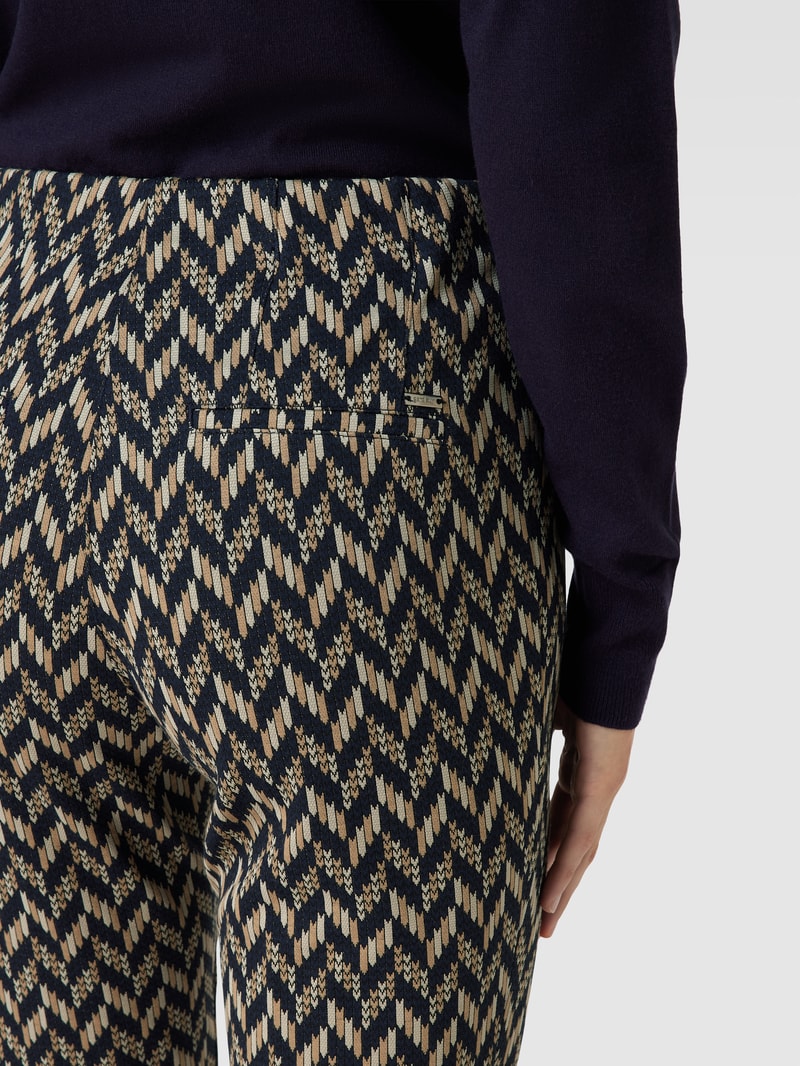 Stoffhose mit Zickzack-Muster Modell 'Zene' in sand