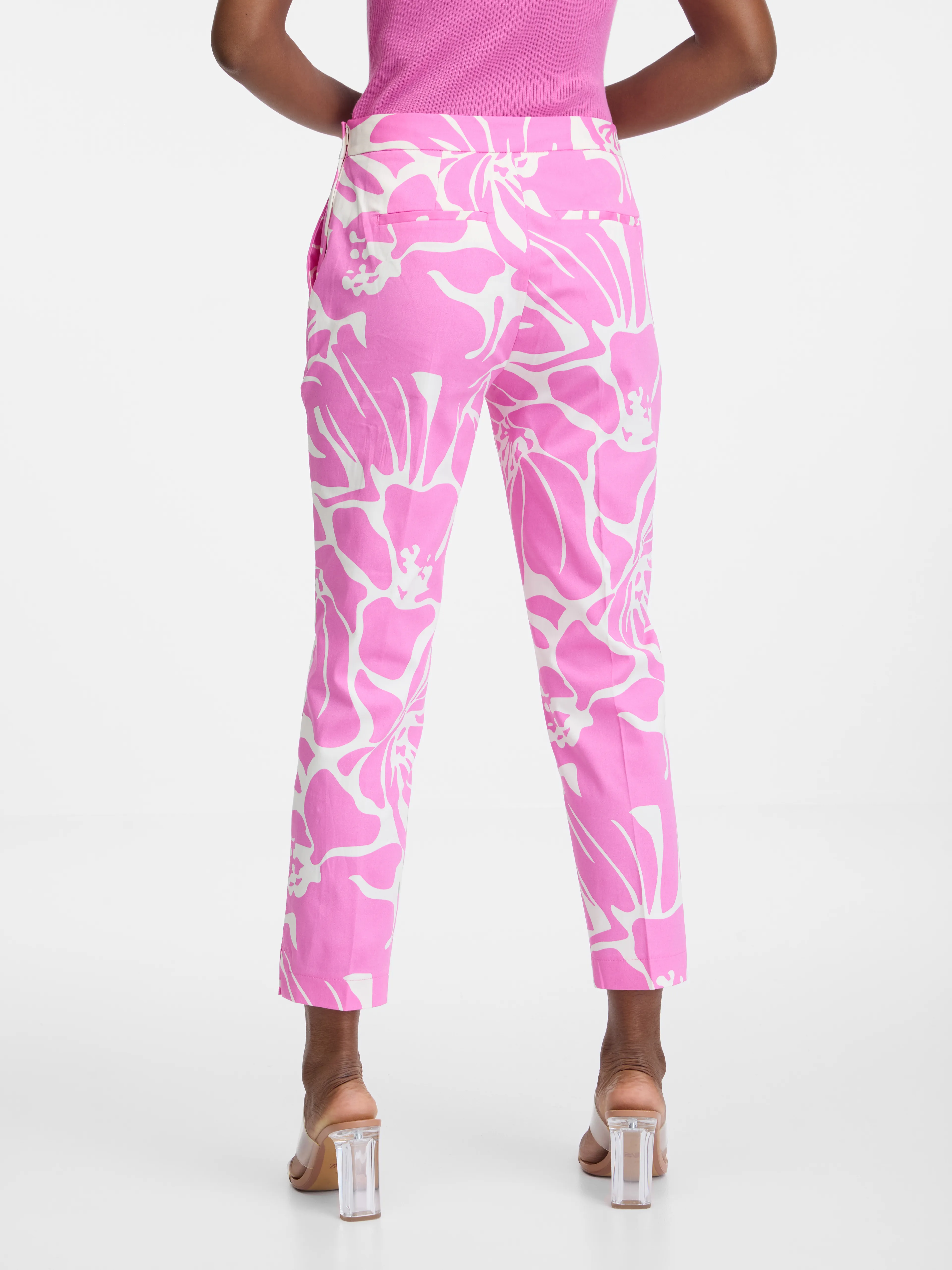 Rosa und weiß gemusterte Damenhose ORSAY