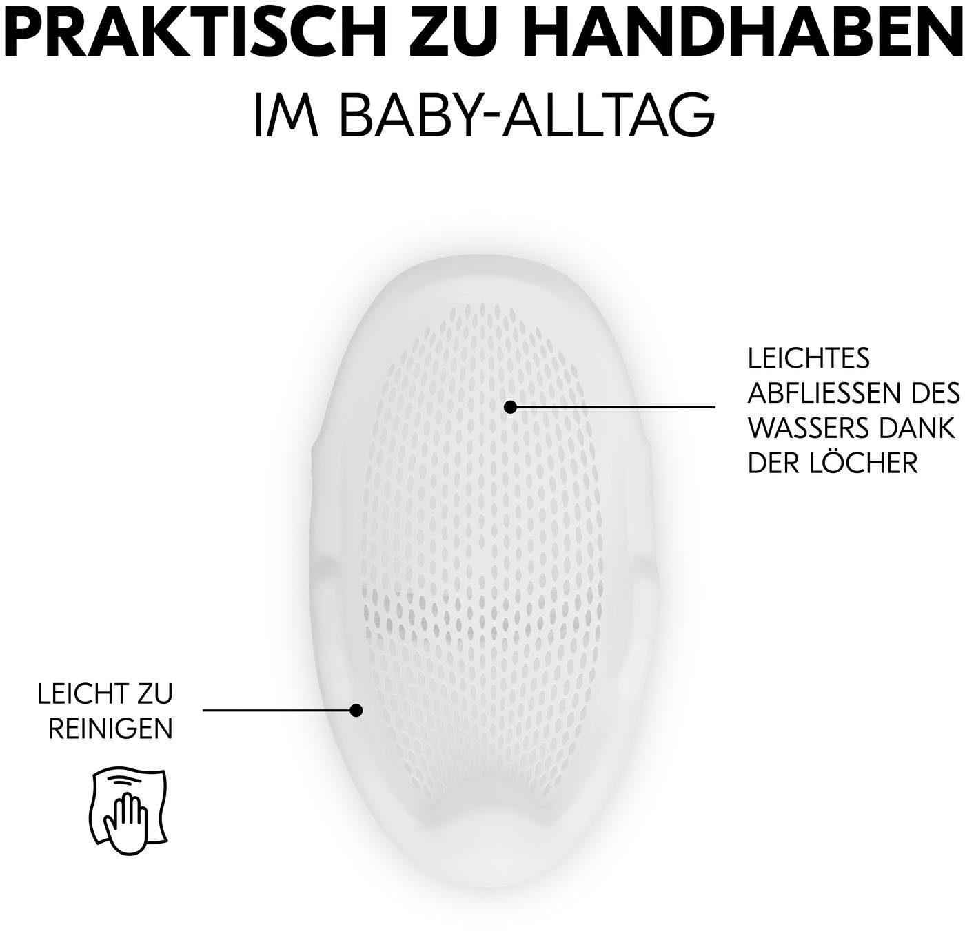 Hauck Babybadewanne Babybadewannen-Einsatz, Weiß