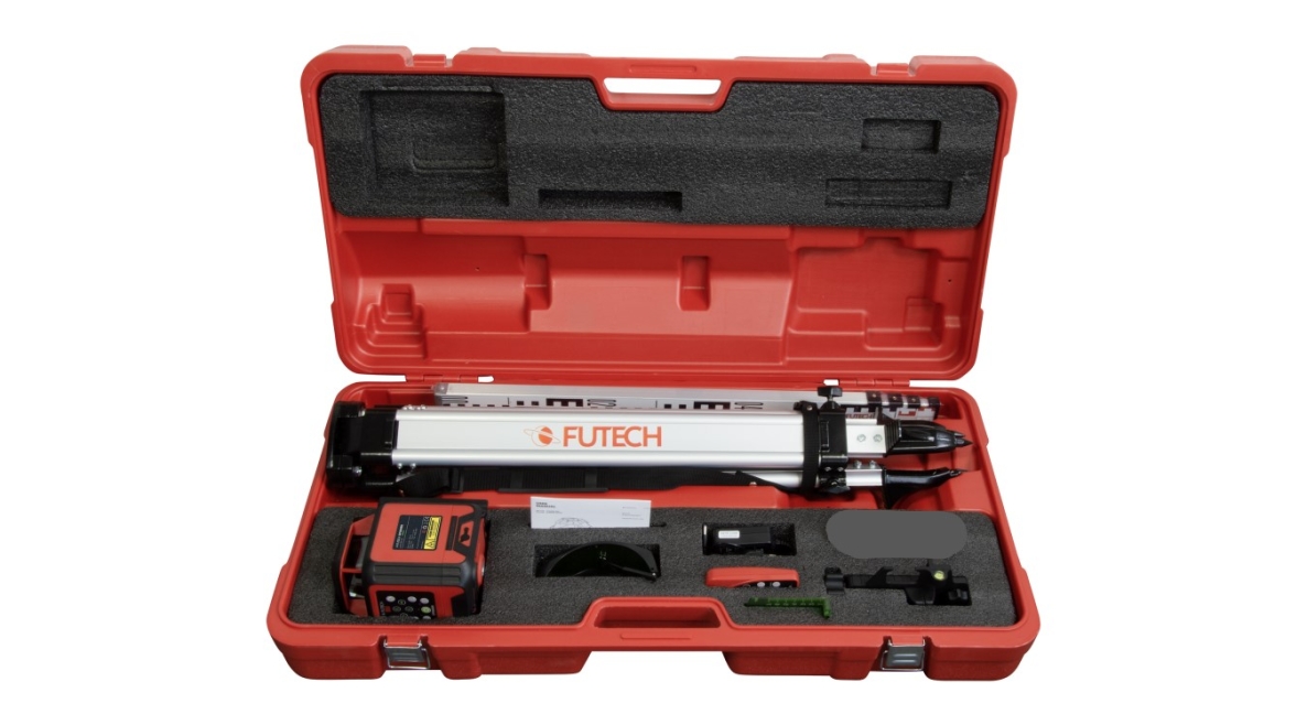 Futech 062.03G.CS Spinner Green Case Set Rotary Laser + Trípode + Bastón en estuche